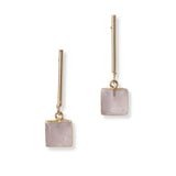 101994, SQUARE SEMI PRECIOUS STONE DANGLE EARRING