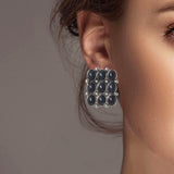 102001, WESTERN OVAL TURQUOISE STONE ACCENT EARRING