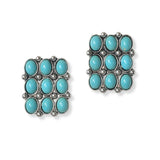 102001, WESTERN OVAL TURQUOISE STONE ACCENT EARRING
