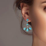 102003, WESTERN TURQUOISE STONE DANGLE EARRING