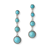 102005, WESTERN ROUND TURQUOISE STONE DROP DANGLE EARRING