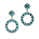 102011, WESTERN GEOMETRIC TURQUOISE STONE DANGLE EARRING