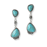 102012, WESTERN TURQUOISE STONE DANGLE EARRING