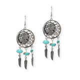102013, WESTERN INDIAN CHIEF COIN LEAF TASSEL EARRING