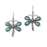 102016, WESTERN DRAGONFLY TURQUOISE STONE EARRING