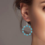 102021, WESTERN TURQUOISE STONE ROUND EARRING
