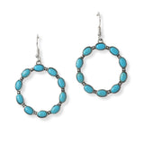 102021, WESTERN TURQUOISE STONE ROUND EARRING