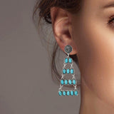 102029, WESTERN TURQUOISE STONE DANGLE EARRING