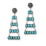 102029, WESTERN TURQUOISE STONE DANGLE EARRING