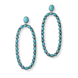 102030, WESTERN OVAL TURQUOISE STONE EARRING