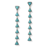 102033, WESTERN TRIANGLE TURQUOISE STONE DROP DANGLE EARRING