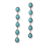 102034, WESTERN OVAL TURQUOISE STONE DROP DANGLE EARRING