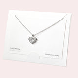 102079, 14K GOLD DIPPED, DAINTY HEART CUBIC ZIRCONIA CHARM NECKLACE