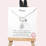 102081, GOLD DIPPED, "CHANCE" PEARL CHARM NECKLACE