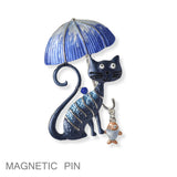 102112, CAT WITH FISH MAGNETIC PIN