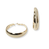 102116, GOLD DIPPED, GLITTER ROUND HOOP EARRING