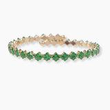 102124, SQUARE DIAMOND CUBIC ZIRCONIA STRETCH CUFF BRACELET