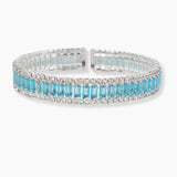 102125, BAGUETTE CUBIC ZIRCONIA CRYSTAL RHINESTONE STRETCH CUFF BRACELET