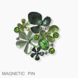 102136, MULTI FLOWER RHINESTONE ACCENT MAGNETIC PIN