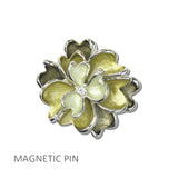 102141, LAYERED ENAMEL FLOWER MAGNETIC PIN