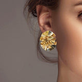 102146, FLOWER PETAL METAL EARRING