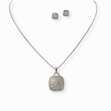 102151, MICRO PAVE CRYSTAL RHINESTONE PENDANT NECKLACE