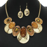 102186, OVAL GEOMETRIC CELLULOID ACETATE NECKLACE