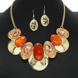 102186, OVAL GEOMETRIC CELLULOID ACETATE NECKLACE