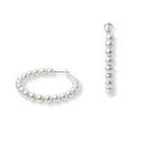 102188, 40MM BALL BEADED ROUND HOOP EARRING