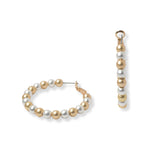 102188, 40MM BALL BEADED ROUND HOOP EARRING