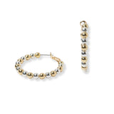 102188, 40MM BALL BEADED ROUND HOOP EARRING