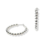 102188, 40MM BALL BEADED ROUND HOOP EARRING