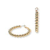 102188, 40MM BALL BEADED ROUND HOOP EARRING