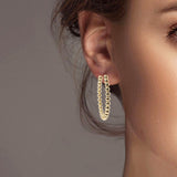 102188, 40MM BALL BEADED ROUND HOOP EARRING