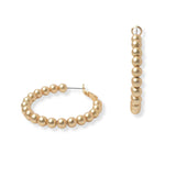 102188, 40MM BALL BEADED ROUND HOOP EARRING