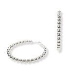 102189, 50MM BALL BEADED ROUND HOOP EARRING