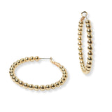 102189, 50MM BALL BEADED ROUND HOOP EARRING