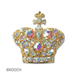 Imperial Crystal Cross Crown Brooch PIN - view 2