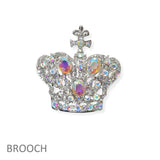 102200, CROWN CRYSTAL RHINESTONE PIN BROOCH