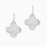 102203, QUATREFOIL CUTOUT PATTERN METAL EARRING