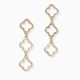 102204, QUATREFOIL CUTOUT METAL DROP DANGLE EARRING