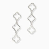 102204, QUATREFOIL CUTOUT METAL DROP DANGLE EARRING
