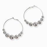 102211, BALL BEADED ROUND HOOP EARRING