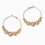 102211, BALL BEADED ROUND HOOP EARRING