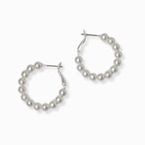 102212, 30MM BALL BEADED ROUND HOOP EARRING