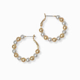 102212, 30MM BALL BEADED ROUND HOOP EARRING