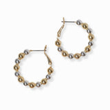 102212, 30MM BALL BEADED ROUND HOOP EARRING