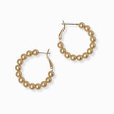 102212, 30MM BALL BEADED ROUND HOOP EARRING