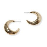 102216, 30MM CRESCENT HOOP EARRING