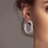 102218, 45MM OVAL HOOP EARRING